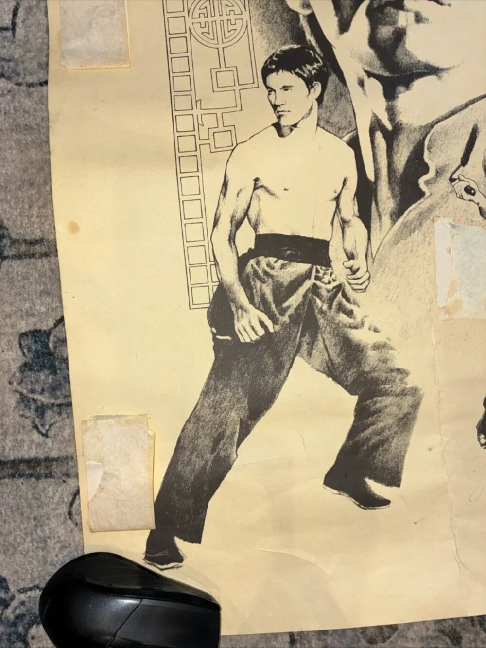 Bruce Lee Original Art Poster Rare Vintage